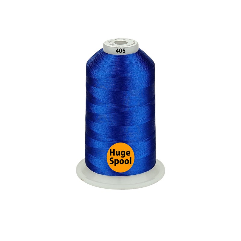Simthread - 33 Selections - Various Assorted Color Packs of Polyester Embroidery Machine Thread Huge Spool 5500Y for All Purpose Sewing Embroidery Machines - #405 Blue - Image 2